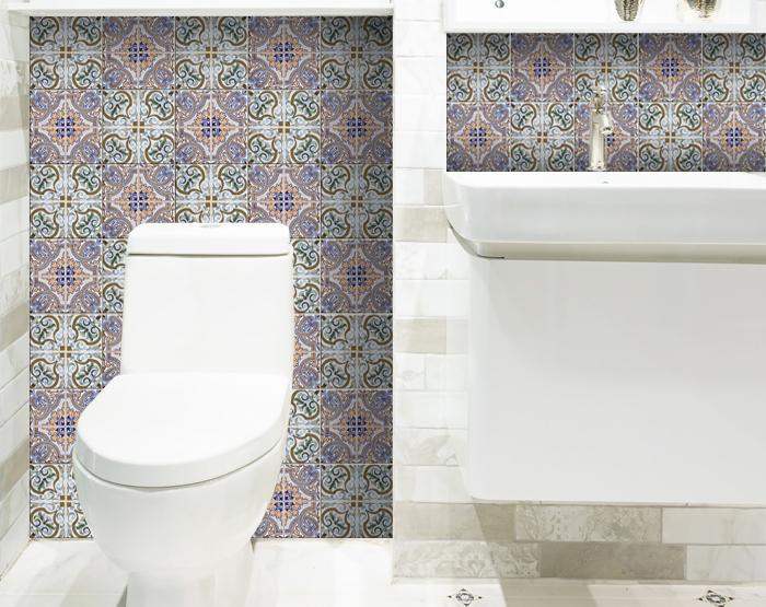 7" X 7" Muted Pastel Scroll Peel And Stick Tiles - Homeroots - Flyclothing LLC