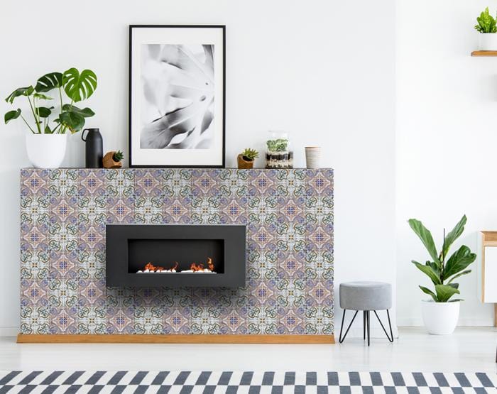 8" X 8" Muted Pastel Scroll Peel And Stick Tiles - Homeroots - Flyclothing LLC