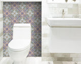8" X 8" Muted Pastel Scroll Peel And Stick Tiles - Homeroots - Flyclothing LLC