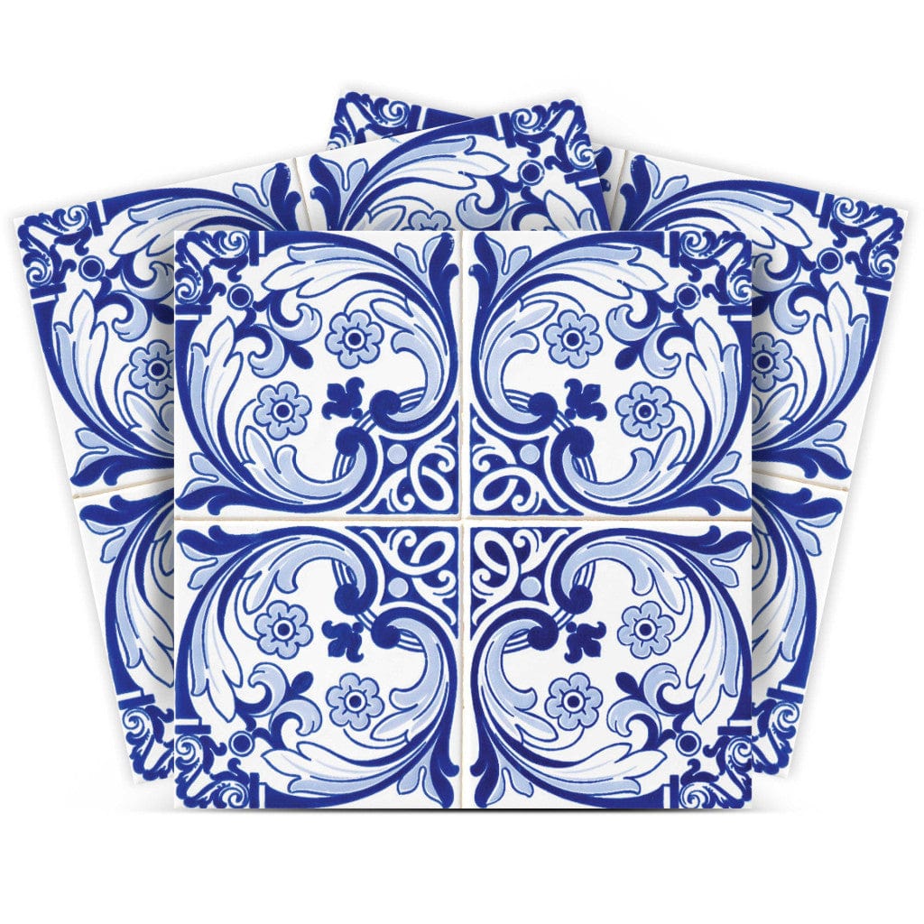 4" X 4" Blue Cloud Peel And Stick Removable Tiles - Homeroots - Flyclothing LLC