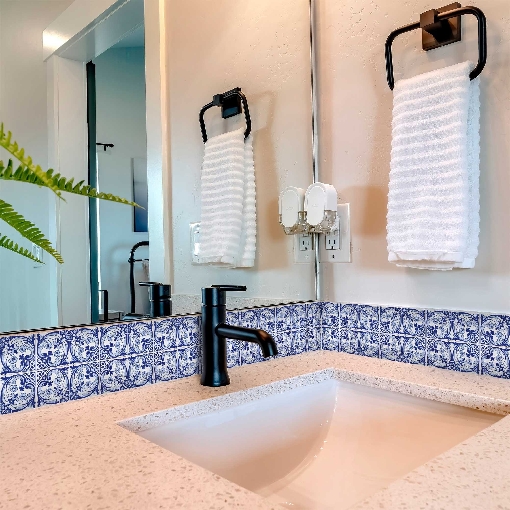 5" X 5" Blue Cloud Peel And Stick Removable Tiles - Homeroots - Flyclothing LLC