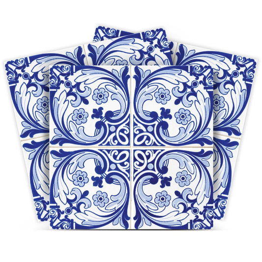 6" X 6" Blue Cloud Peel And Stick Removable Tiles - Homeroots
