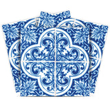 4" X 4" Blue and White Cross Peel And Stick Tiles - Homeroots