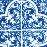 6" X 6" Blue and White Cross Peel And Stick Tiles - Homeroots