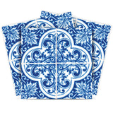 7" X 7" Blue and White Cross Peel And Stick Tiles - Homeroots