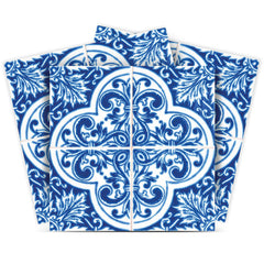7" X 7" Blue and White Cross Peel And Stick Tiles