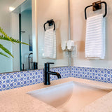 4" X 4" Blue Micro Peel And Stick Removable Tiles - Homeroots