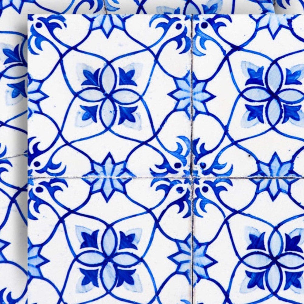 5" X 5" Blue Micro Peel And Stick Removable Tiles - Homeroots