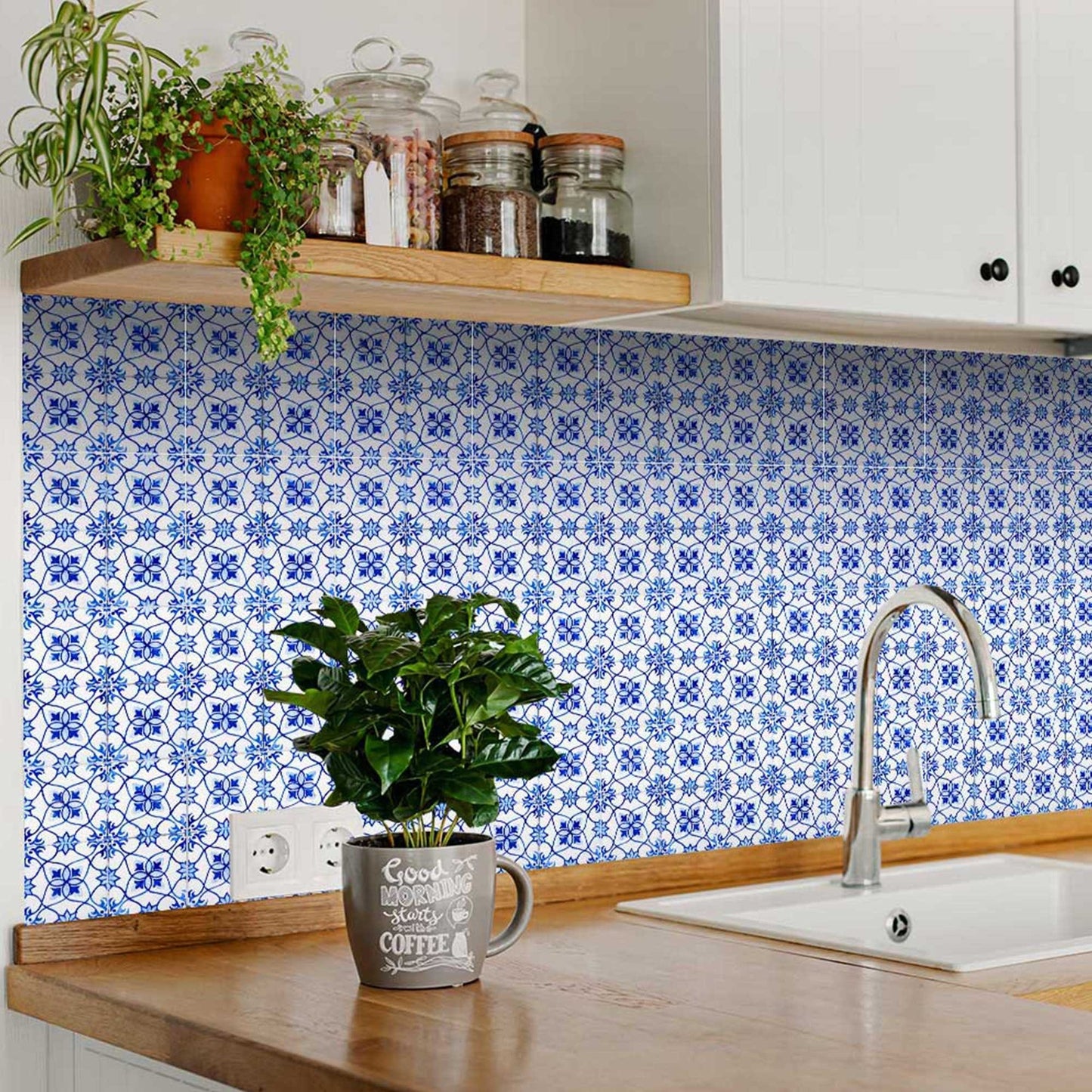 6" X 6" Blue Micro Peel And Stick Removable Tiles - Homeroots - Flyclothing LLC