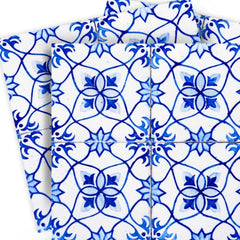 6" X 6" Blue Micro Peel And Stick Removable Tiles - Homeroots