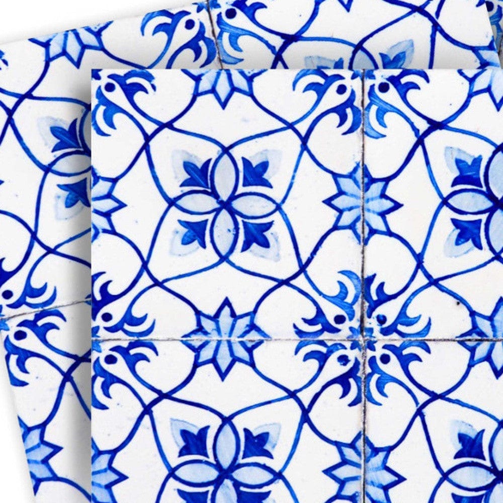 7" X 7" Blue Micro Peel And Stick Removable Tiles - Homeroots