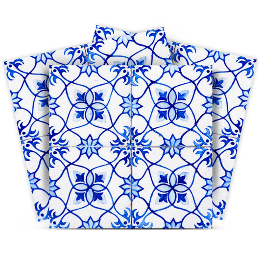 8" X 8" Blue Micro Peel And Stick Removable Tiles