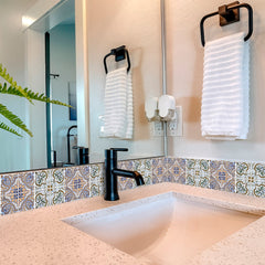 5" X 5" Blue Mia Peel And Stick Removable Tiles