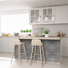 5" X 5" Blue Mia Peel And Stick Removable Tiles