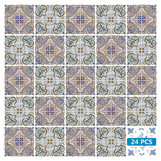 6" X 6" Blue Mia Peel And Stick Removable Tiles - Homeroots