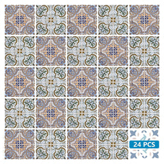 6" X 6" Blue Mia Peel And Stick Removable Tiles - Homeroots