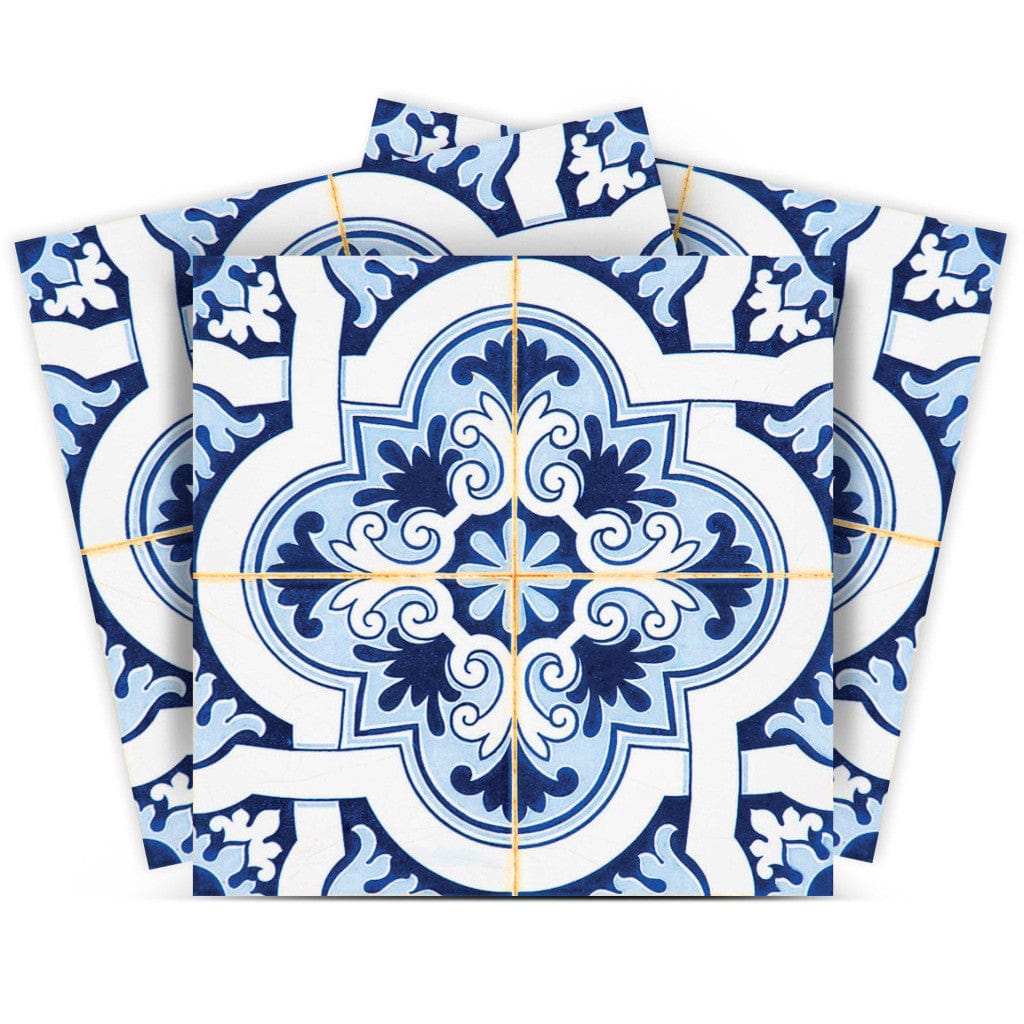 7" X 7" Blue Mia Peel And Stick Removable Tiles - Homeroots