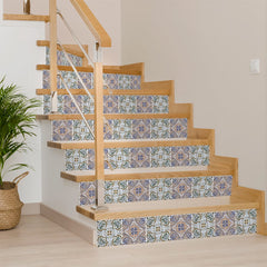 7" X 7" Blue Mia Peel And Stick Removable Tiles - Homeroots