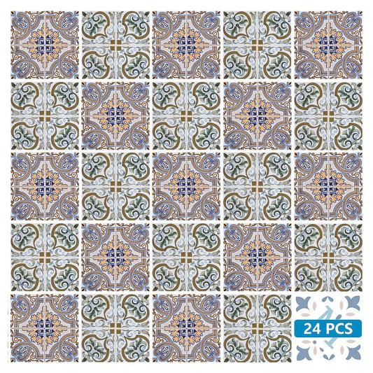 8" X 8" Blue Mia Peel And Stick Removable Tiles
