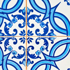 6" X 6" Blue and White Medi Peel And Stick Tiles - Homeroots