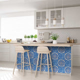 7" X 7" Blue and White Medi Peel And Stick Tiles - Homeroots - Flyclothing LLC