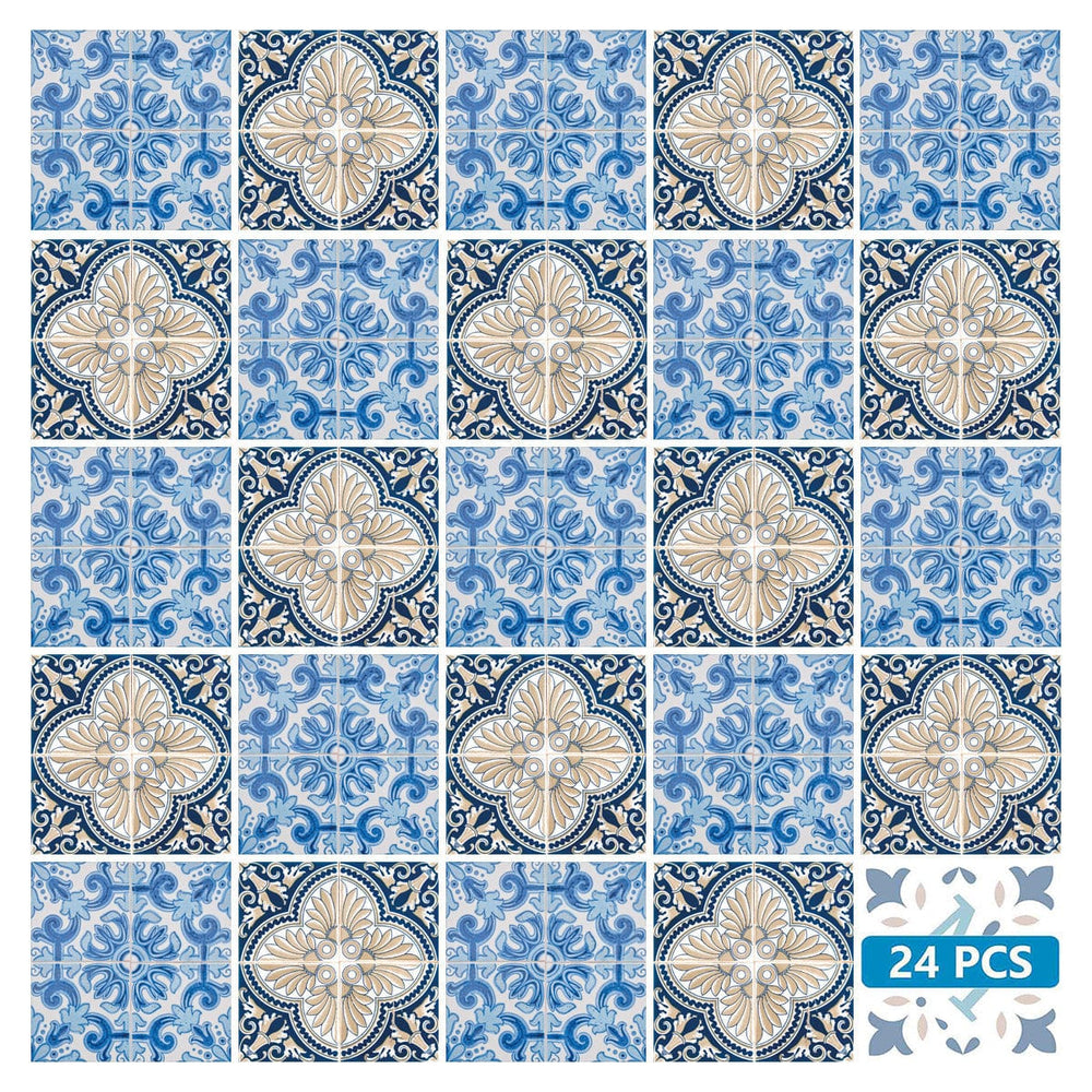 5" X 5" Blue Taupe Tobi Peel And Stick Tiles - Homeroots - Flyclothing LLC