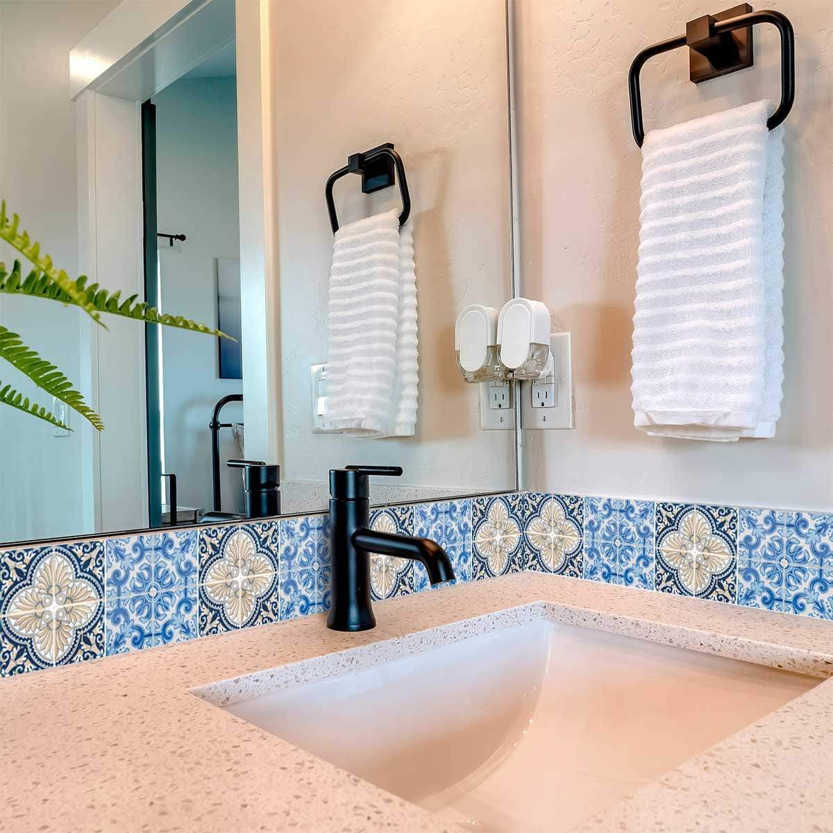 6" X 6" Blue Taupe Tobi Peel And Stick Tiles - Homeroots - Flyclothing LLC