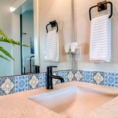 6" X 6" Blue Taupe Tobi Peel And Stick Tiles - Homeroots