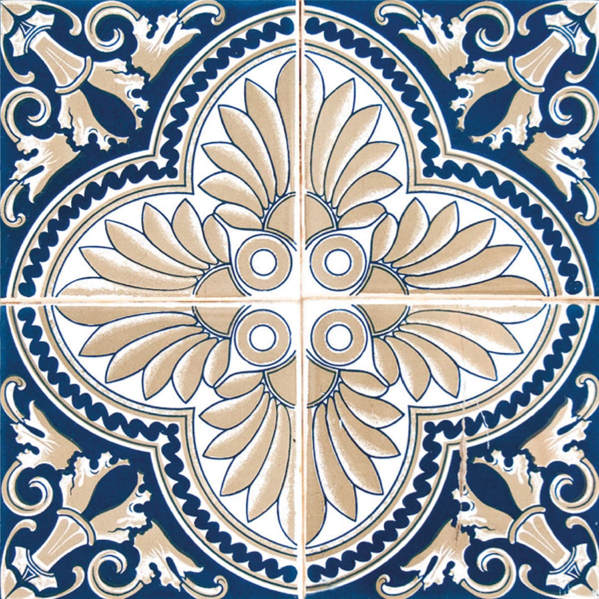 6" X 6" Blue Taupe Tobi Peel And Stick Tiles - Homeroots