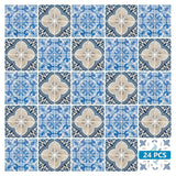 7" X 7" Blue Taupe Tobi Peel And Stick Tiles - Homeroots