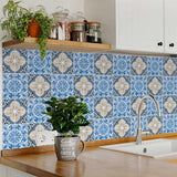 8" X 8" Blue Taupe Tobi Peel And Stick Tiles - Homeroots - Flyclothing LLC