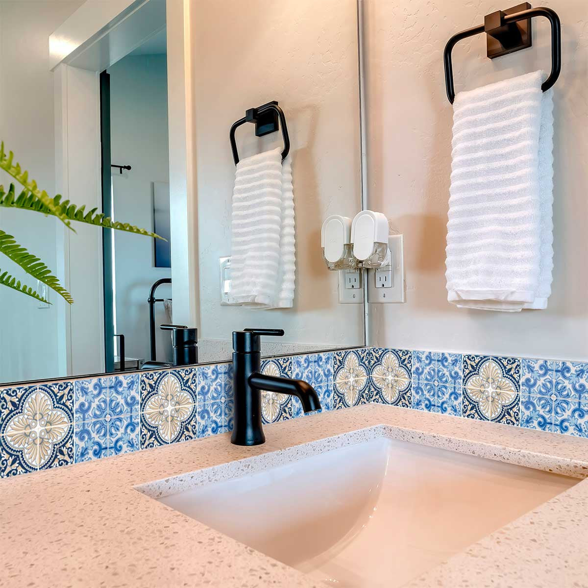 8" X 8" Blue Taupe Tobi Peel And Stick Tiles