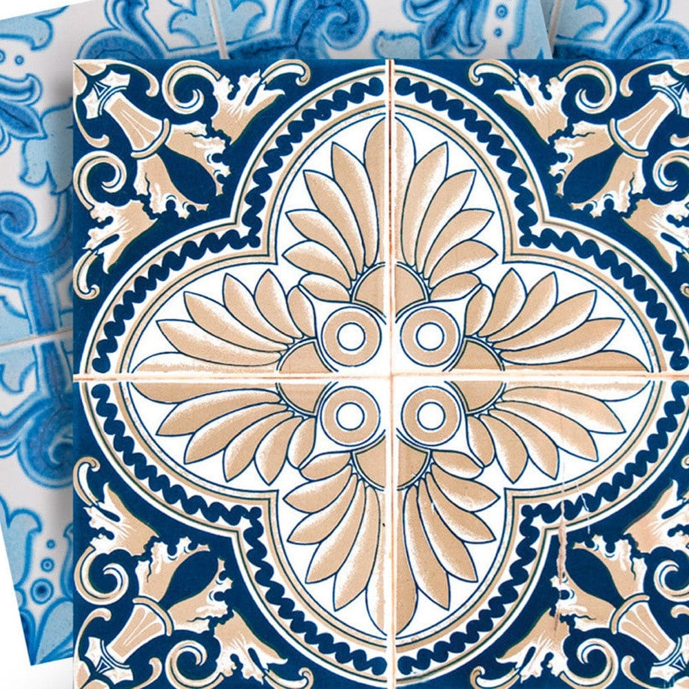 8" X 8" Blue Taupe Tobi Peel And Stick Tiles - Homeroots - Flyclothing LLC