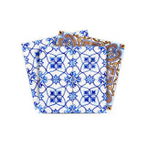 7" X 7" Blue and Muted Taupe Peel And Stick Tiles - Homeroots