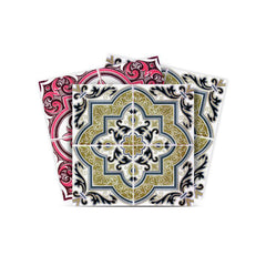 5" X 5" Vintage Cran and Green Peel and Stick Removable Tiles