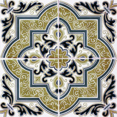 7" X 7" Vintage Cran and Green Peel and Stick Removable Tiles - Homeroots