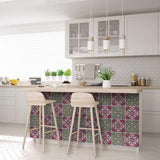 8" X 8" Vintage Cran and Green Peel and Stick Removable Tiles - Homeroots - Flyclothing LLC