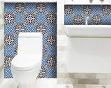 6" X 6" Blue White Golden Peel and Stick Tiles - Homeroots - Flyclothing LLC