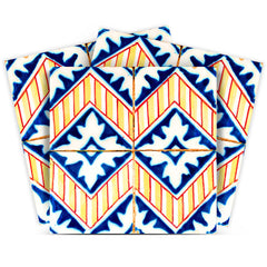 4" X 4" Blue Yellow Zig Peel And Stick Tiles