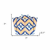 7" X 7" Blue Yellow Zig Peel and Stick Tiles - Homeroots - Flyclothing LLC