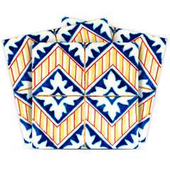 8" X 8" Blue Yellow Zig Peel and Stick Tiles