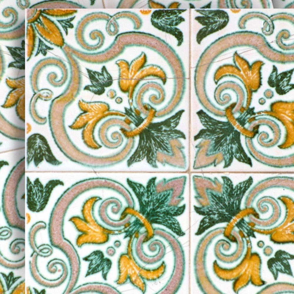 4" X 4" Green Yellow Melo Peel And Stick Tiles - Homeroots - Flyclothing LLC