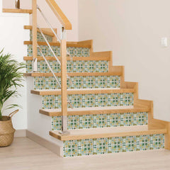 5" X 5" Green Yellow Melo Peel and Stick Tiles