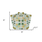5" X 5" Green Yellow Melo Peel and Stick Tiles - Homeroots - Flyclothing LLC