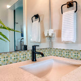 6" X 6" Green Yellow Melo Peel and Stick Tiles - Homeroots - Flyclothing LLC
