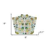 6" X 6" Green Yellow Melo Peel and Stick Tiles - Homeroots - Flyclothing LLC