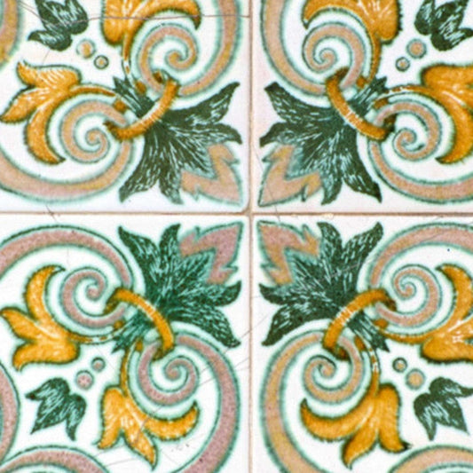 6" X 6" Green Yellow Melo Peel and Stick Tiles - Homeroots