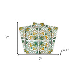 7" X 7" Green Yellow Melo Peel and Stick Tiles - Homeroots - Flyclothing LLC