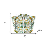 8" X 8" Green Yellow Melo Peel and Stick Tiles - Homeroots - Flyclothing LLC