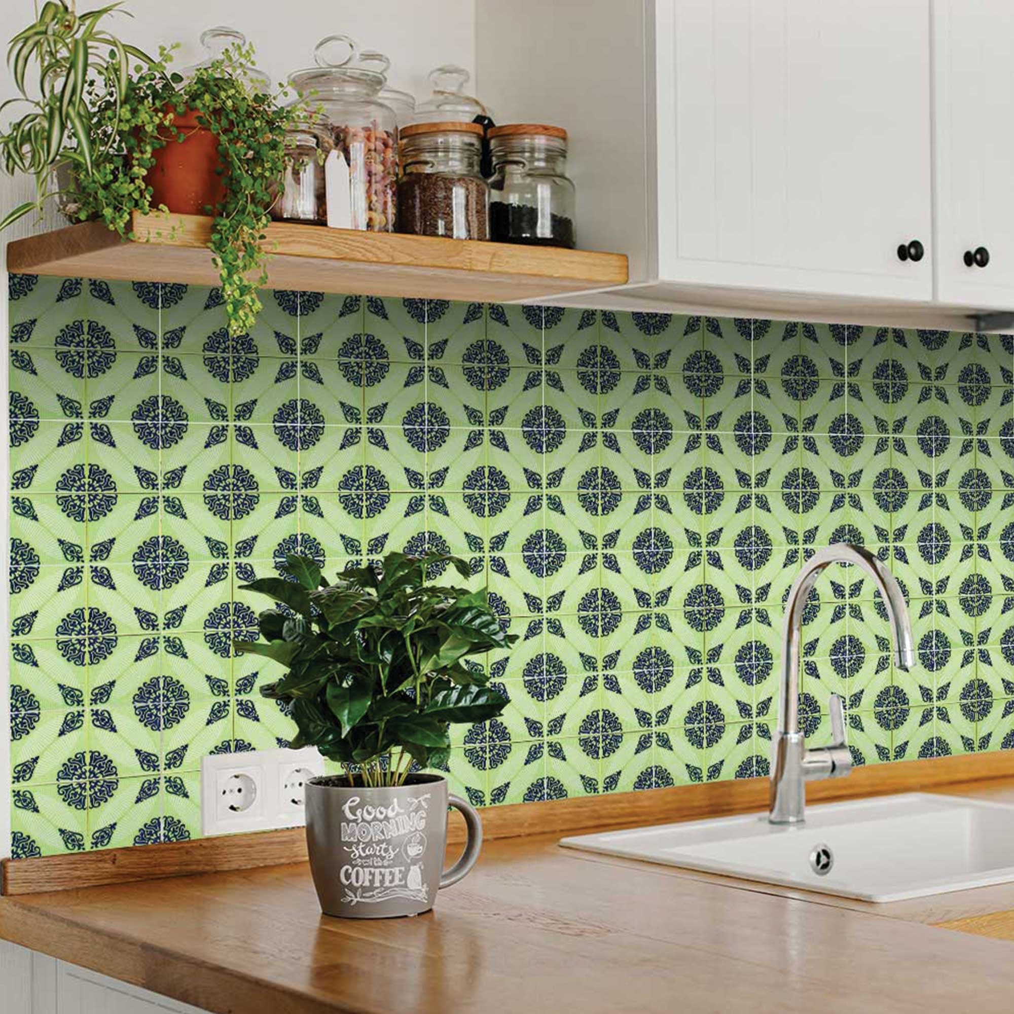 4" X 4" Aegean Orb Removable Peel And Stick Tiles - Homeroots - Flyclothing LLC